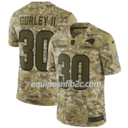 Camiseta Hombre NFL Los Angeles Rams Todd Gurley II 30 Nike Salute to Service